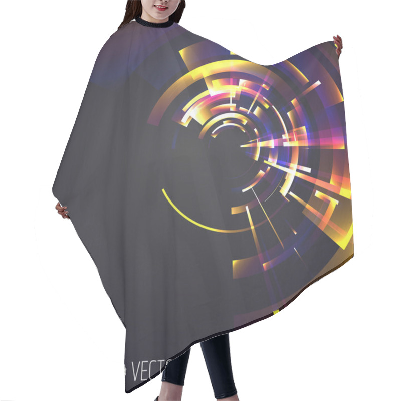 Personality  Techno Geometric Vector Circle Modern Science Abstract Background Hair Cutting Cape