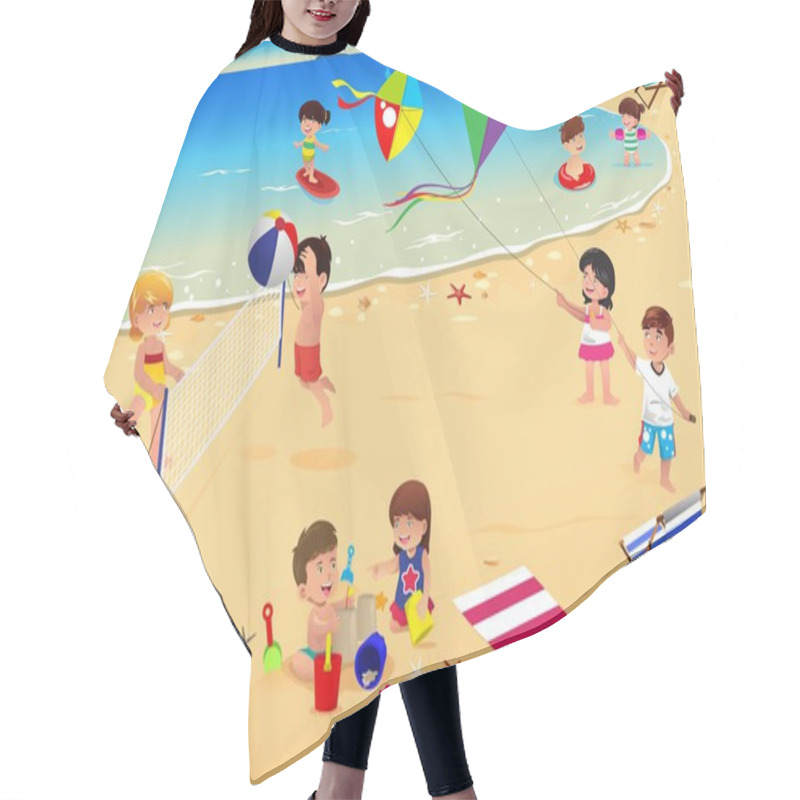 Personality  Kids On The Beach Hair Cutting Cape