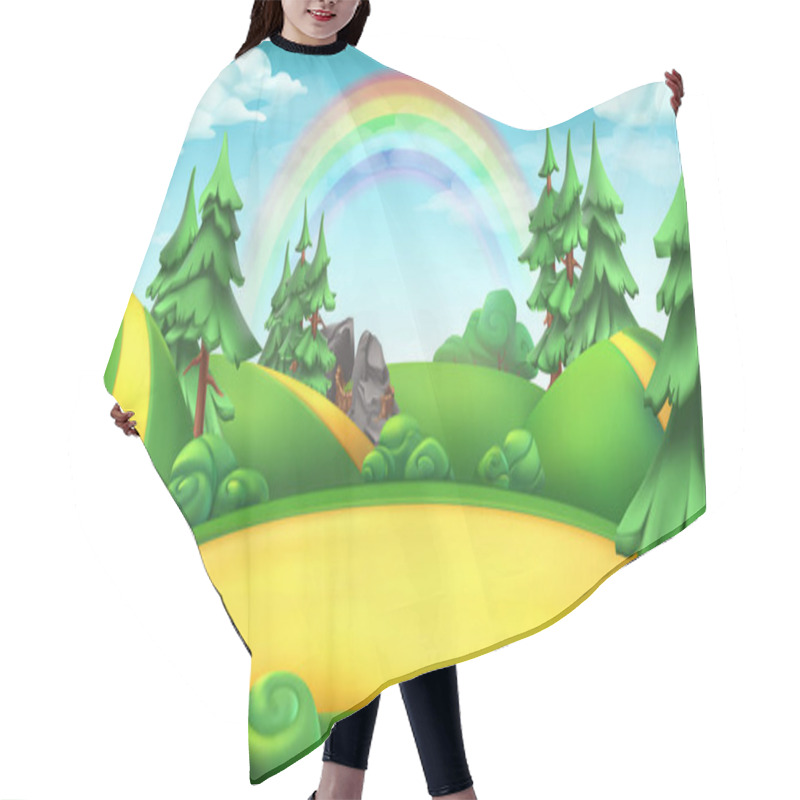 Personality  Glade In A Forest. Nature Landscape 3d Vector Background Hair Cutting Cape