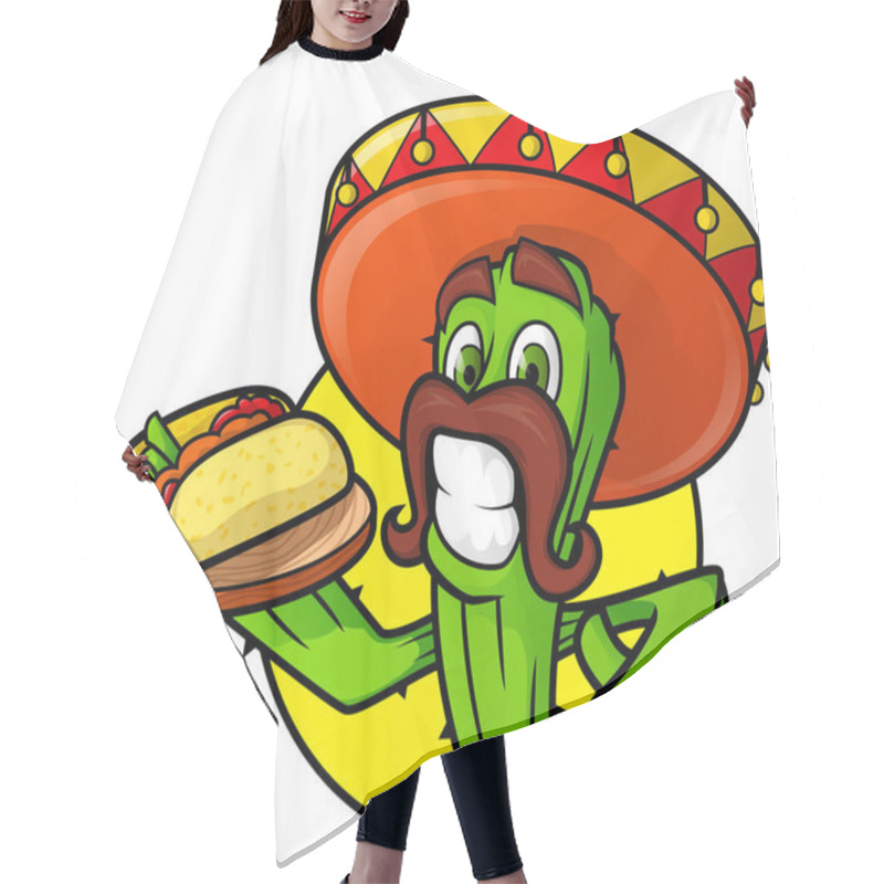 Personality  Mexican Cactus With Taco Hair Cutting Cape