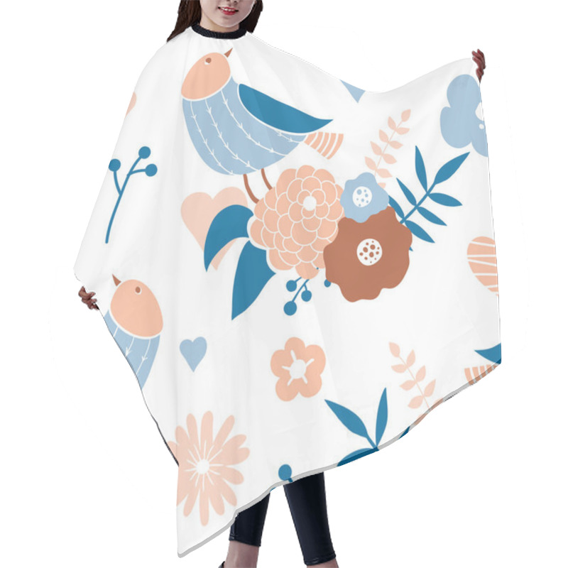 Personality  Seamless Pattern With Cute Hand Drawn Doodle Birds Hair Cutting Cape