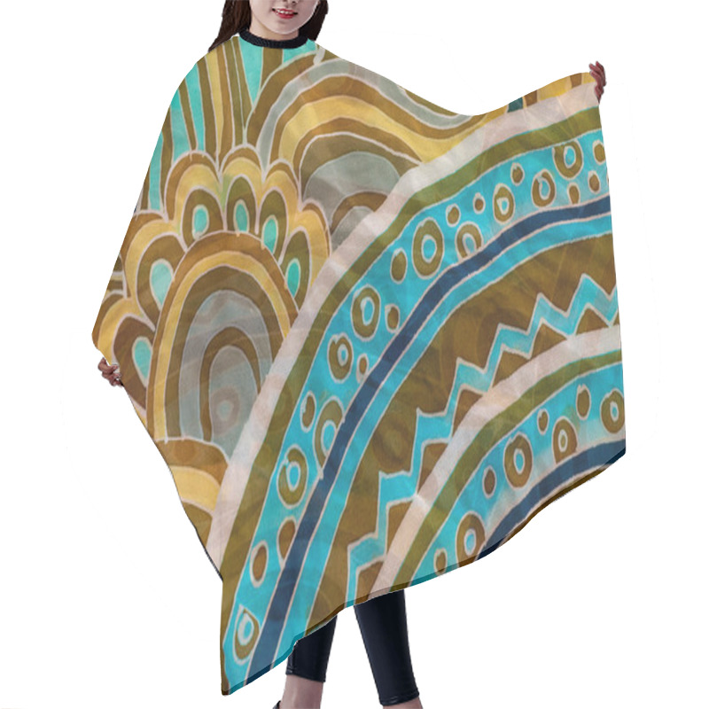 Personality  Beautiful Batik Pattern Hair Cutting Cape