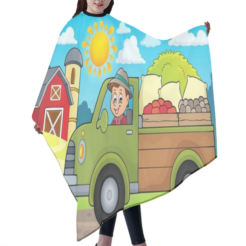 Personality  Farm Truck Theme Image 2 Hair Cutting Cape