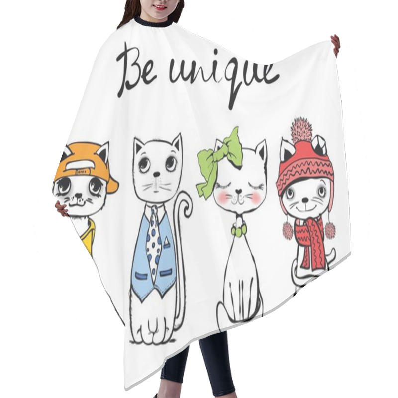 Personality  Stylish Cats Drawings Hair Cutting Cape