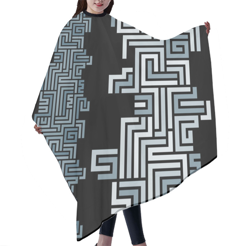 Personality  Geometric Monochrome Lines Background With Vertical Elements. Hair Cutting Cape