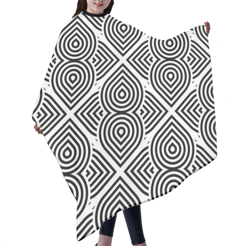 Personality  Design Seamless Monochrome Geometric Pattern Hair Cutting Cape