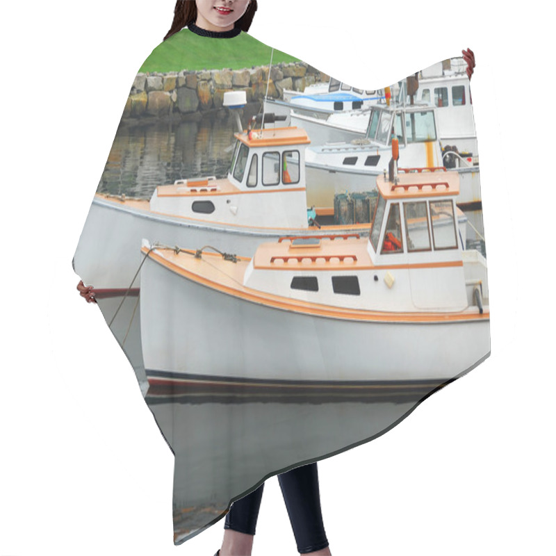 Personality  Fishing Boats In Harbor Hair Cutting Cape