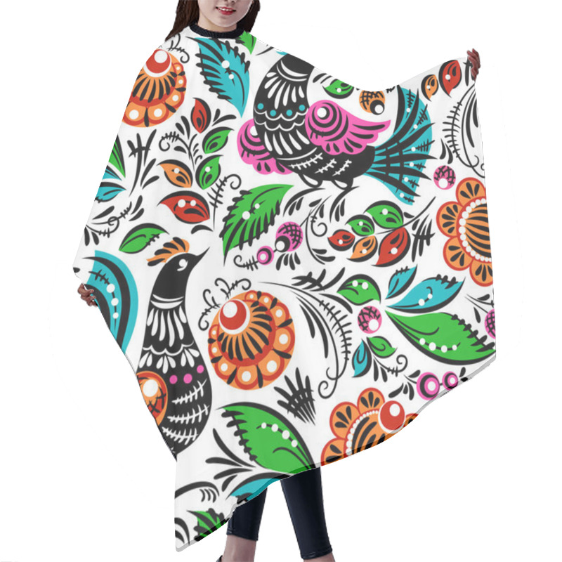 Personality  Folk Painting Seamless Hair Cutting Cape