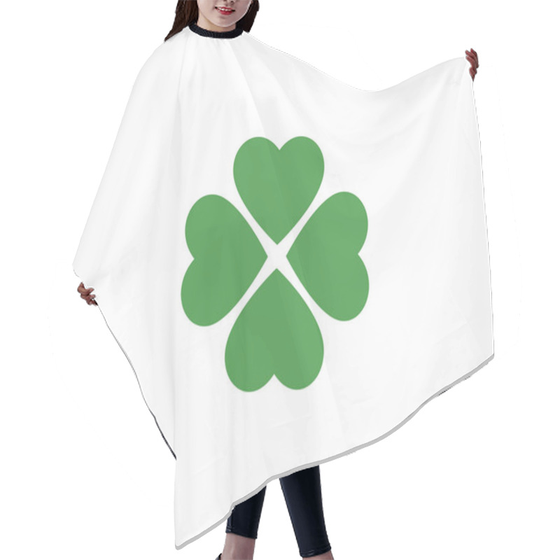 Personality  Green Clover Leaf Logo Template Design Vector Hair Cutting Cape