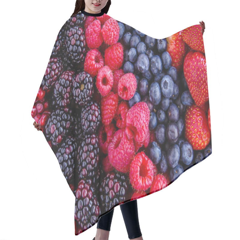 Personality  Assorted Fresh Berries And Pomegranate Seeds Hair Cutting Cape