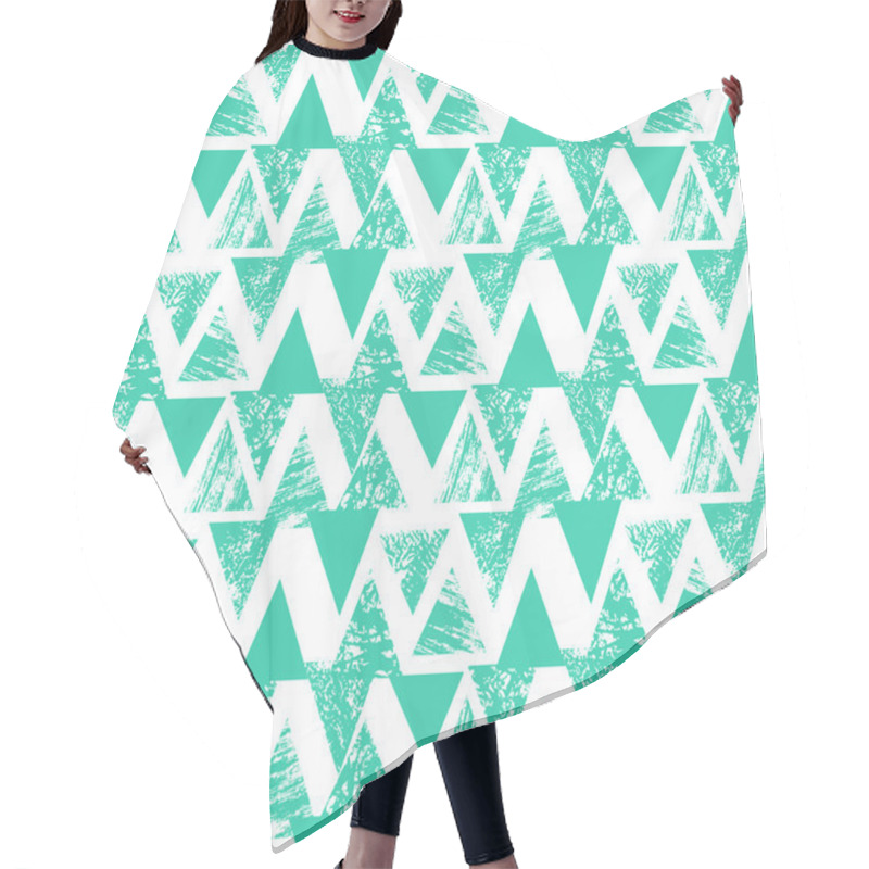 Personality  Hand Painted Bold Pattern With Triangles Hair Cutting Cape