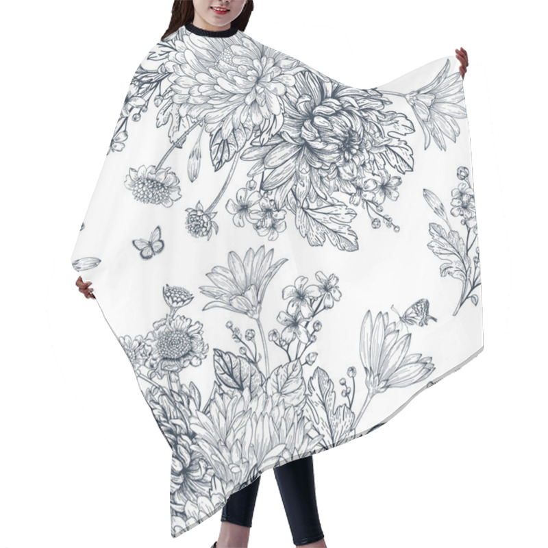 Personality  Bouquets Of Flowers Hair Cutting Cape