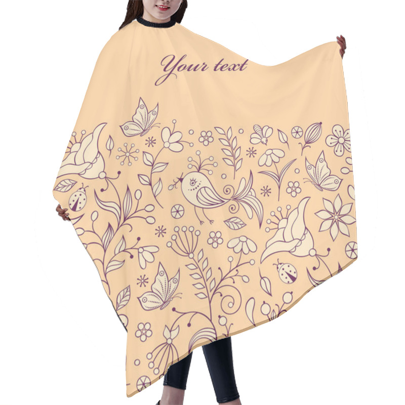 Personality  Floral Background Hair Cutting Cape