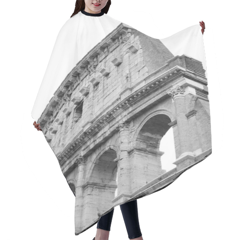 Personality  Colosseum View. Iconic Historical Landmarks Of Rome, Italy. Roman Architecture. Black And White Colosseum Backdrop. Travel Photography. Hair Cutting Cape