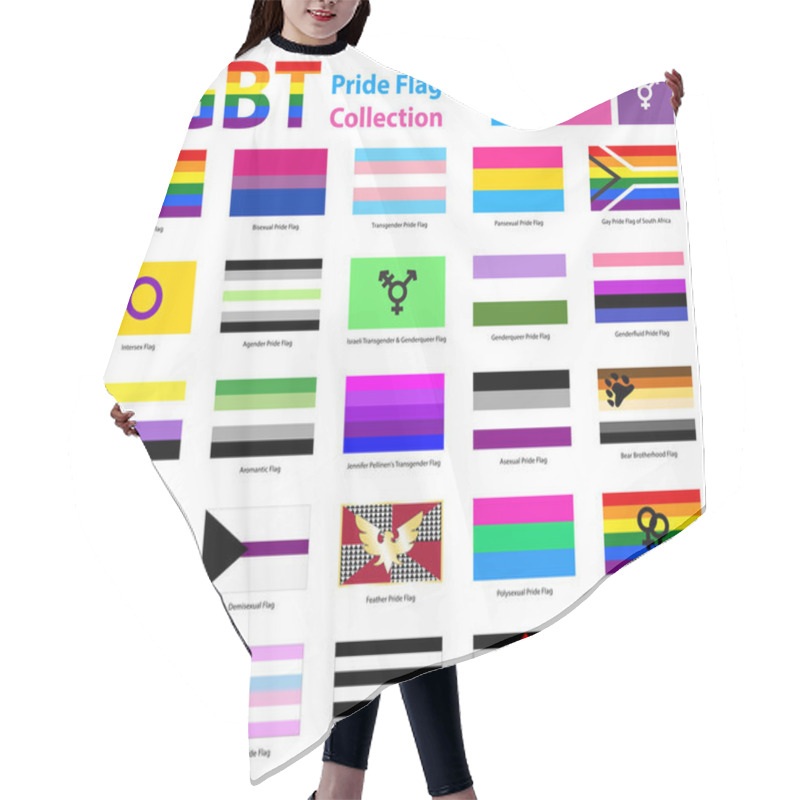 Personality  LGBT Official Pride Flag Collection (Lesbian Gay Bisexual And Transgender) Hair Cutting Cape