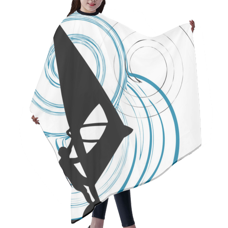 Personality  Windsurfing. Vector Illustration Hair Cutting Cape