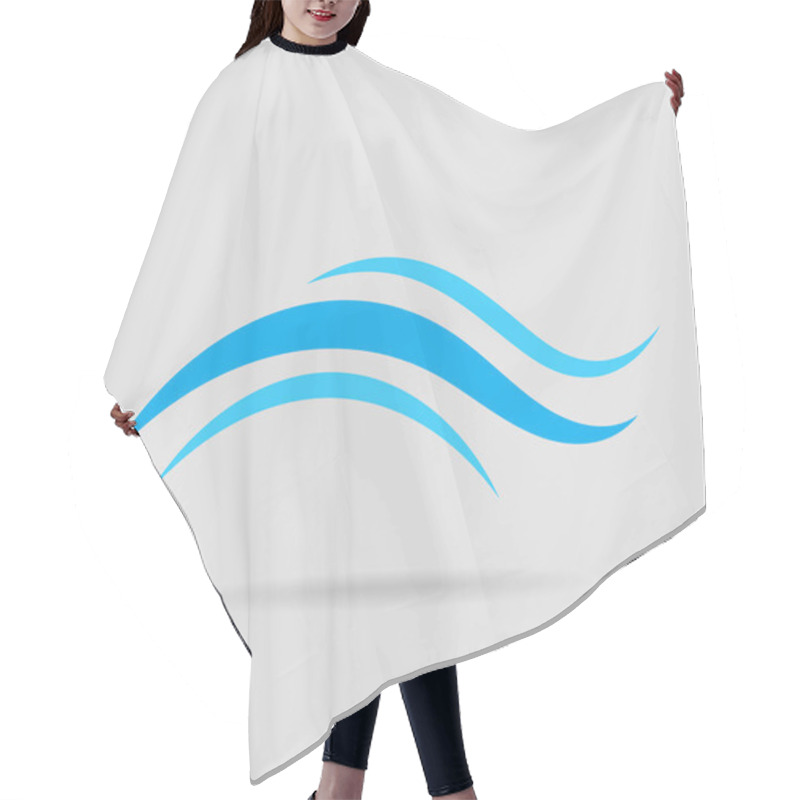 Personality  Waves vector design. Water wave icon. Wavy lines isolated. hair cutting cape