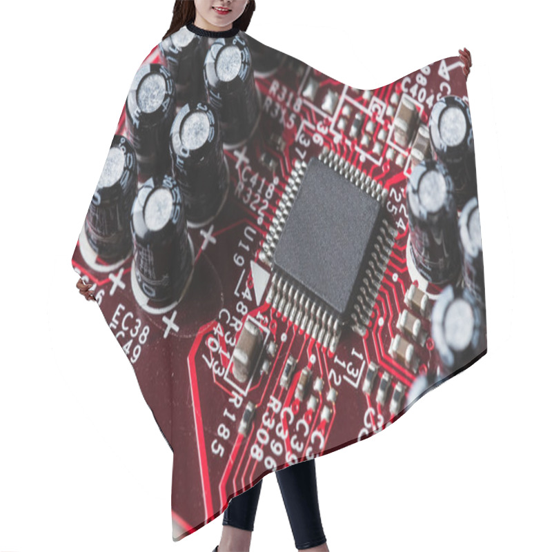 Personality  Computer Motherboard Closeup Hair Cutting Cape