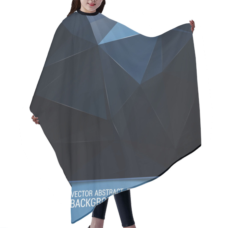 Personality  Geometric Pattern, Triangles Vector Background In Black And Gray Tones. Hair Cutting Cape