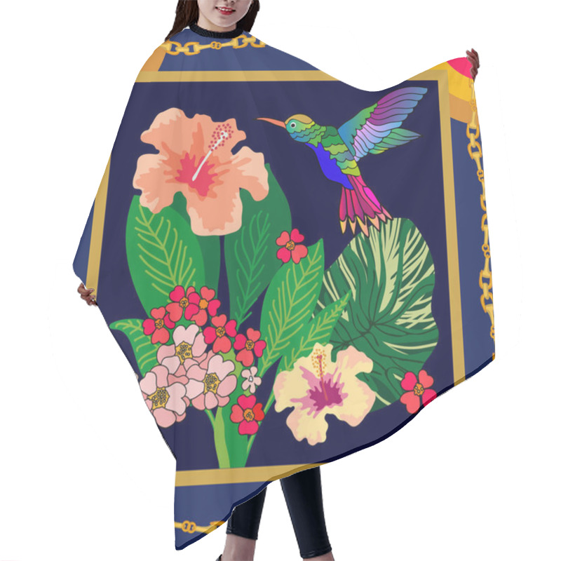 Personality  Japanese Garden Motifs. Hair Cutting Cape