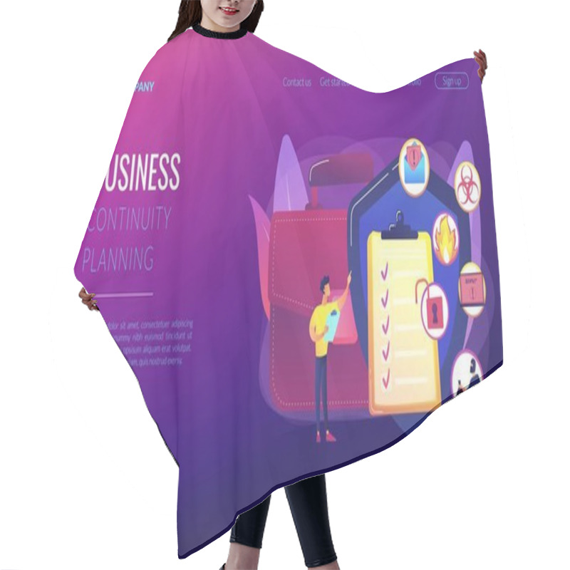 Personality  Business Continuity And Disaster Recovery Concept Landing Page Hair Cutting Cape