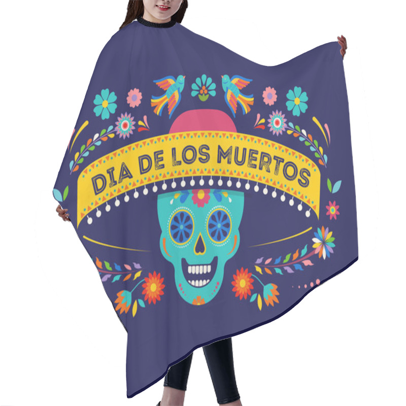 Personality  Day Of The Dead, Dia De Los Muertos Background, Banner And Greeting Card Concept With Sugar Skull. Colorful Vector Illustration Hair Cutting Cape