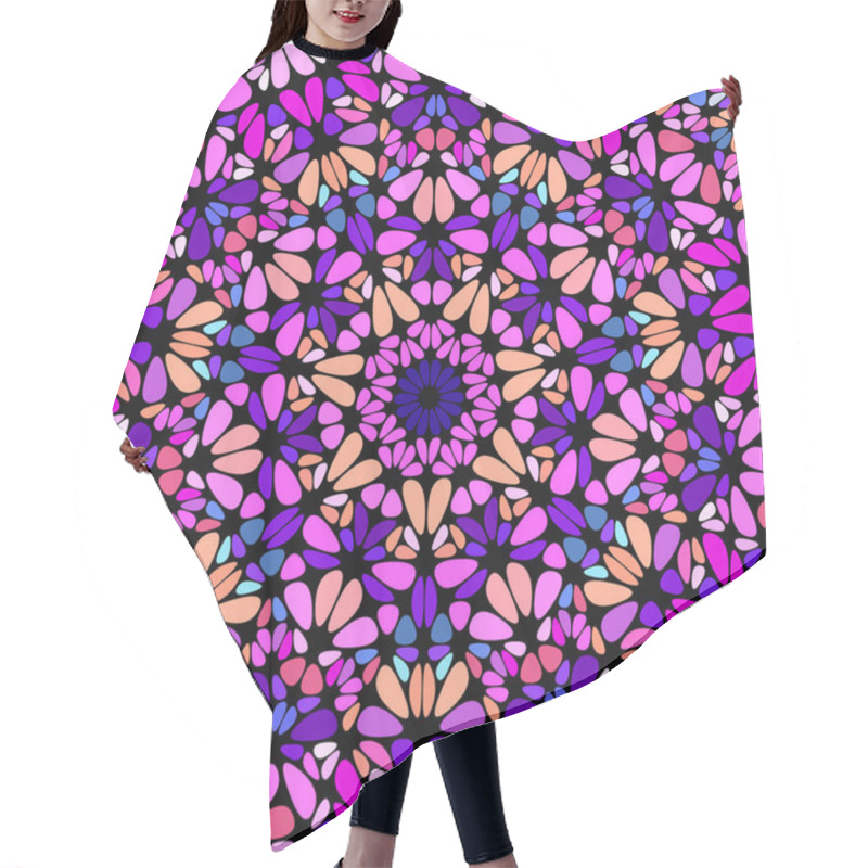 Personality  Geometrical Abstract Radial Flower Mosaic Pattern Background Hair Cutting Cape