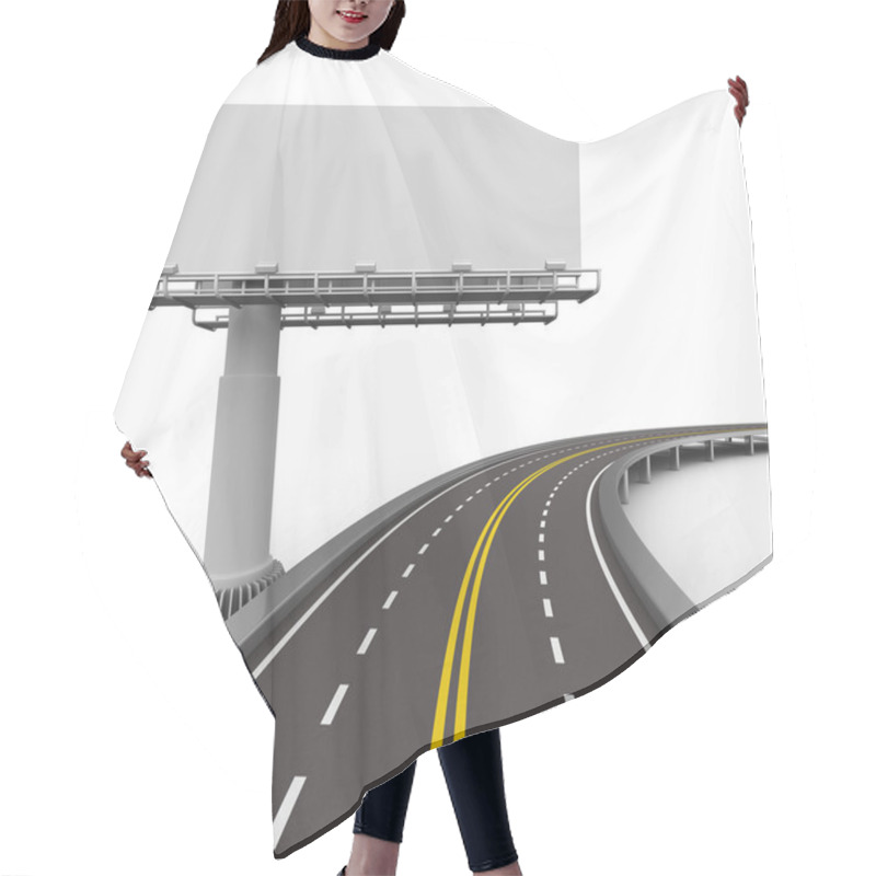 Personality  Asphalted Road With Billboard. Isolated 3D Image Hair Cutting Cape