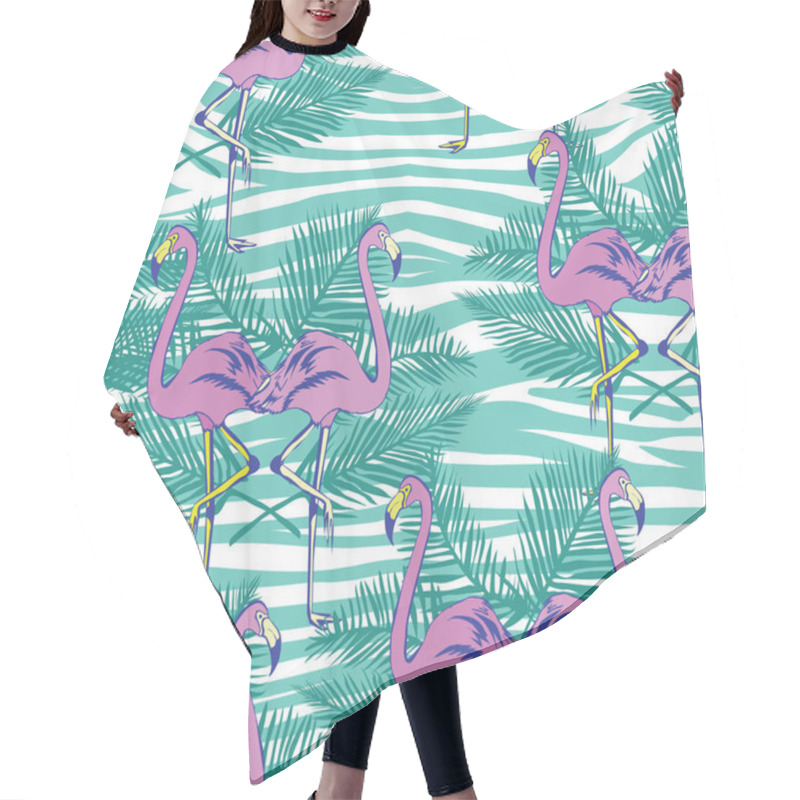 Personality  Flamingos Seamless Pattern Hair Cutting Cape