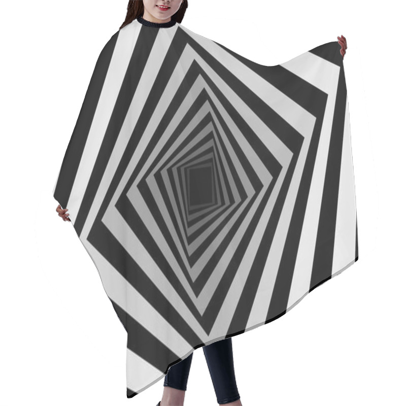 Personality  Square Optical Illusion Pattern Hair Cutting Cape