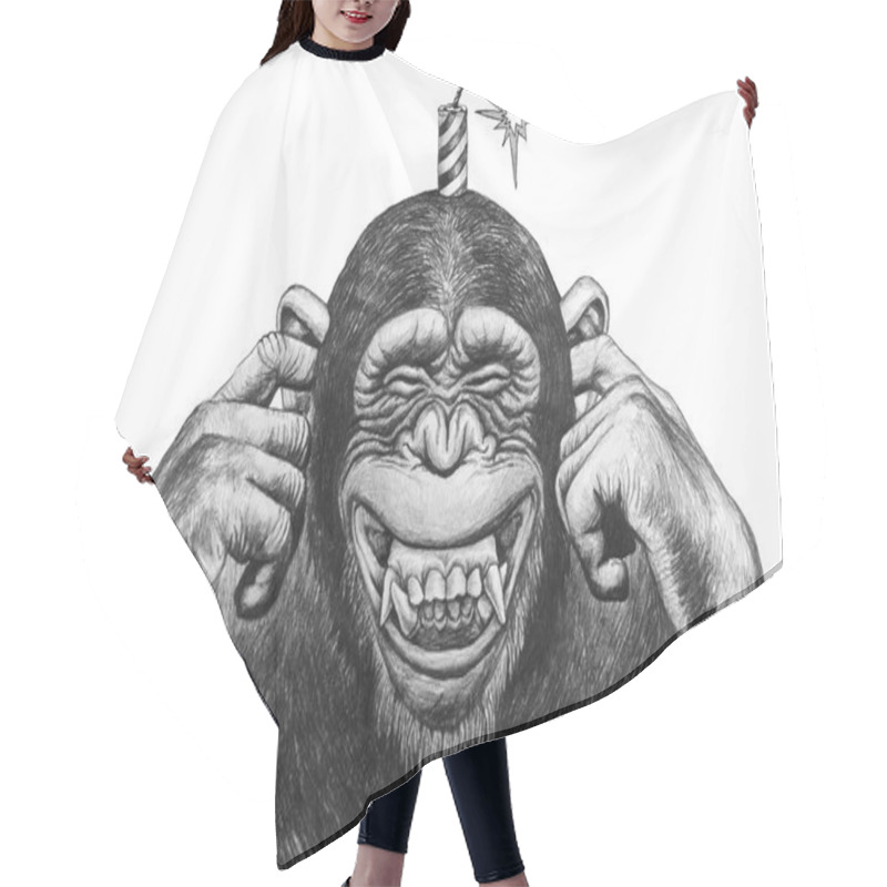 Personality  Monkey With Petard Hair Cutting Cape