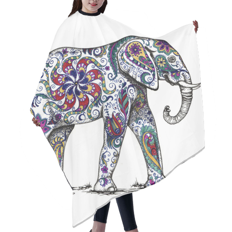 Personality  Illustration Of Indian Elephant Hair Cutting Cape