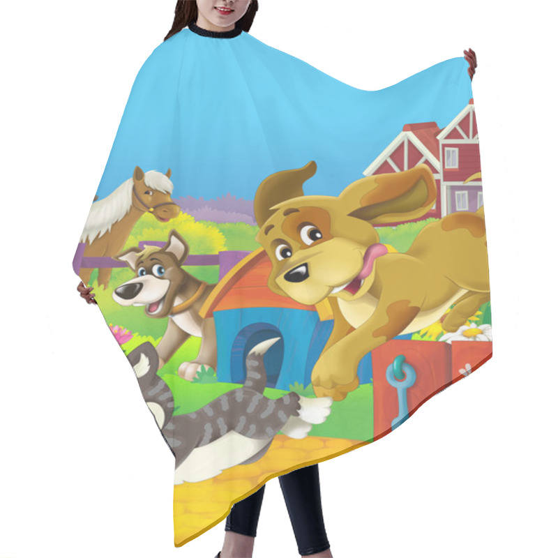 Personality  Cartoon Animals At Farm Hair Cutting Cape