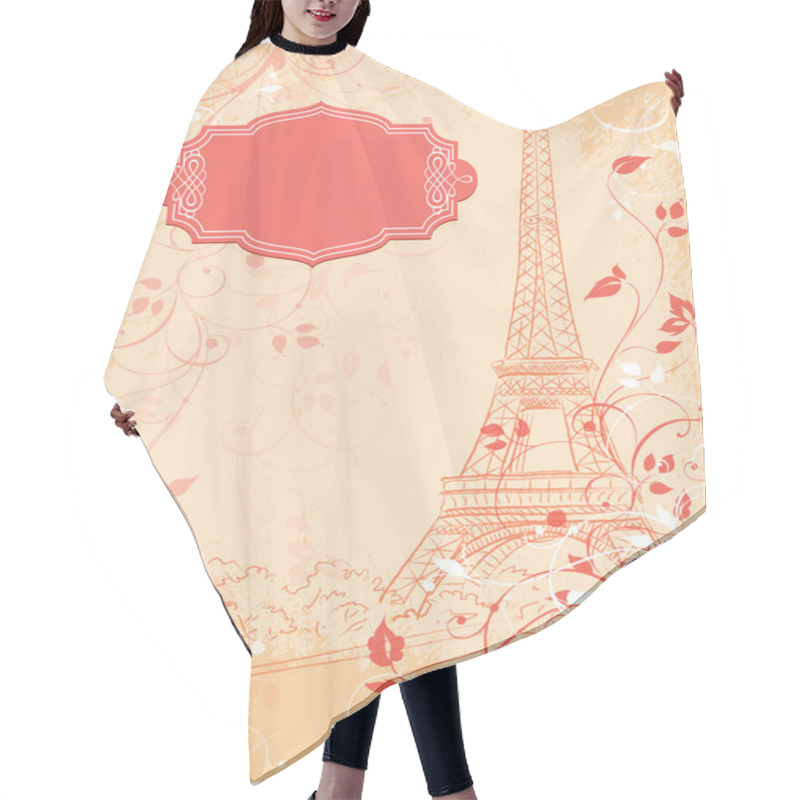 Personality  Paris, Background With The Eiffel Tower Hair Cutting Cape