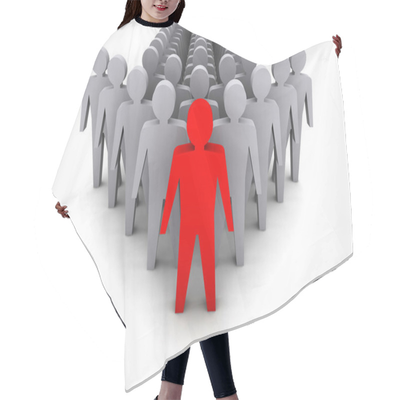 Personality  Team Leader. Company Boss. Teamwork. Concept 3D Illustration Hair Cutting Cape