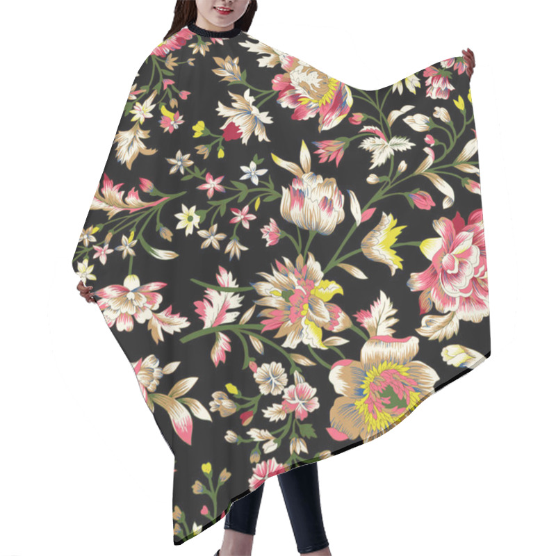 Personality  Seamless Pattern With Flowers And Leaves Hair Cutting Cape