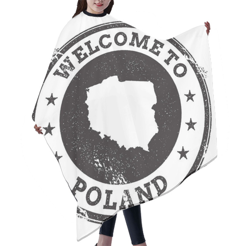 Personality  Vintage Passport Welcome Stamp With Poland Map Grunge Rubber Stamp With Welcome To Poland Text Hair Cutting Cape