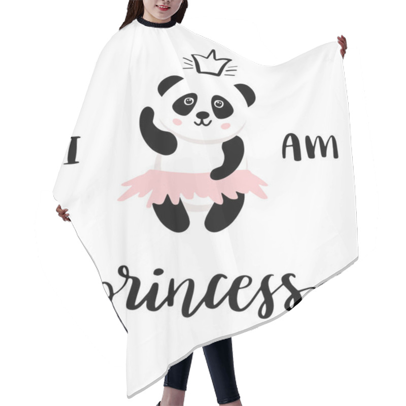 Personality  Panda Ballerina Vector For Girl Print Design. Hair Cutting Cape