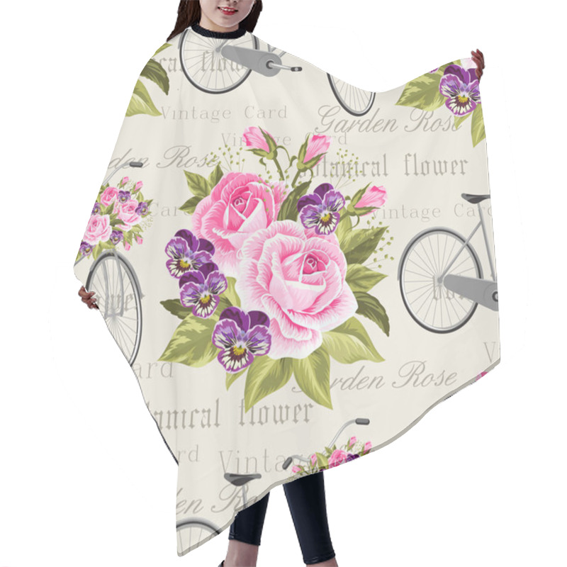 Personality  Seamless Floral Pattern Hair Cutting Cape