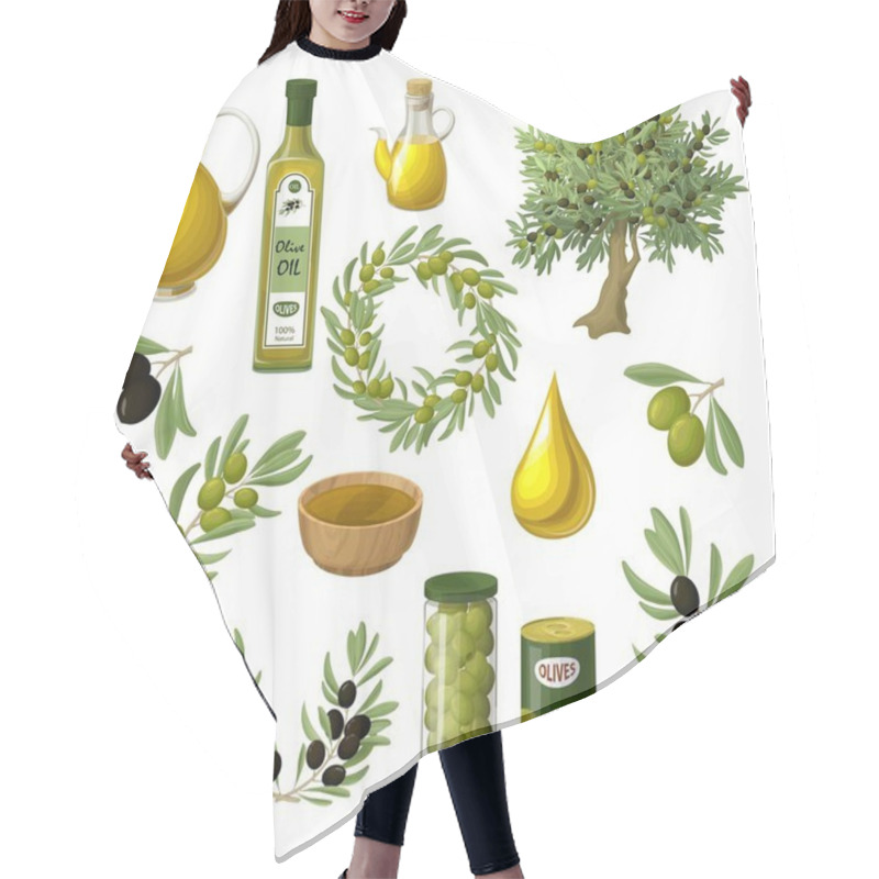 Personality  Cartoon Olive Oil Elements Set Hair Cutting Cape