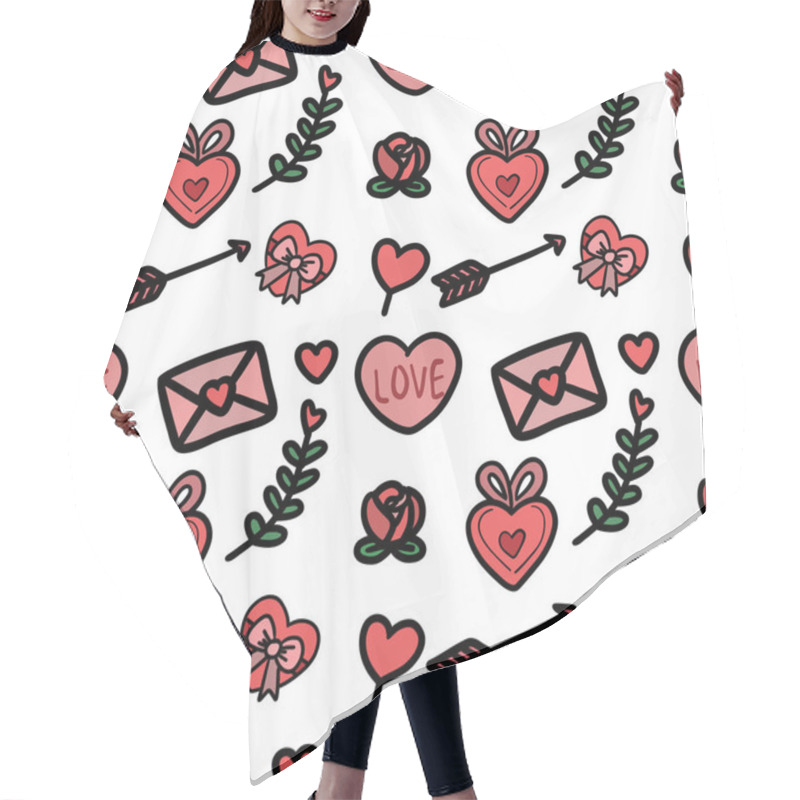 Personality  Cute Valentine's Day Seamless Pattern. Good For Any Project. Hair Cutting Cape