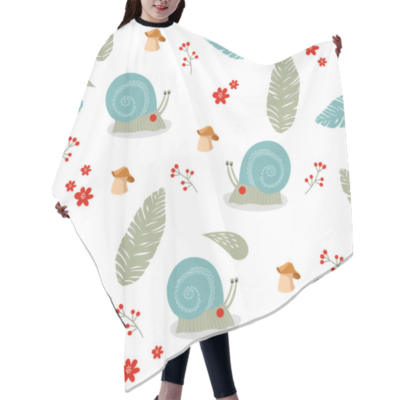 Personality  Seamless Background With Funny Snails  Hair Cutting Cape