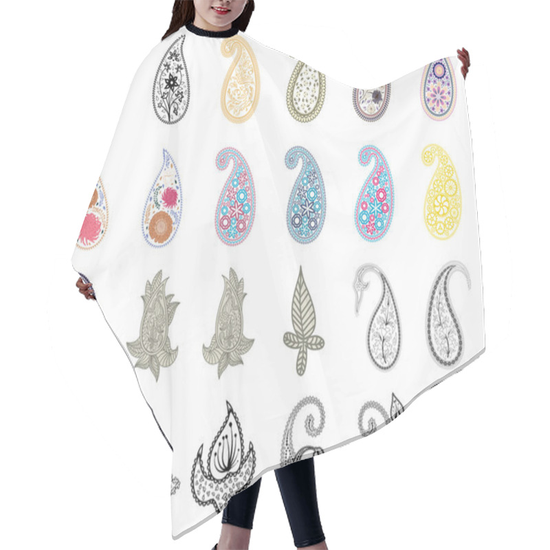 Personality  Set Of Paisley Elements Hair Cutting Cape