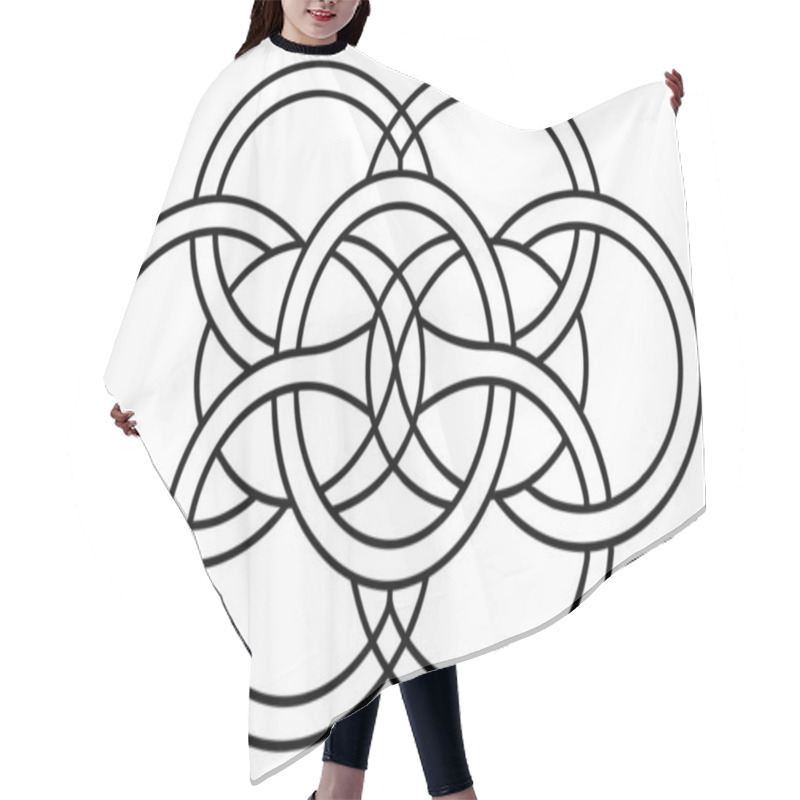 Personality  Intricate Intertwined Circles Design Hair Cutting Cape