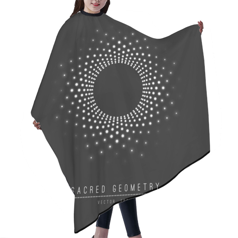 Personality  Flower Of Life. Sacred Geometry. Symbol  Harmony And Balance. Vector Illustration. Hair Cutting Cape