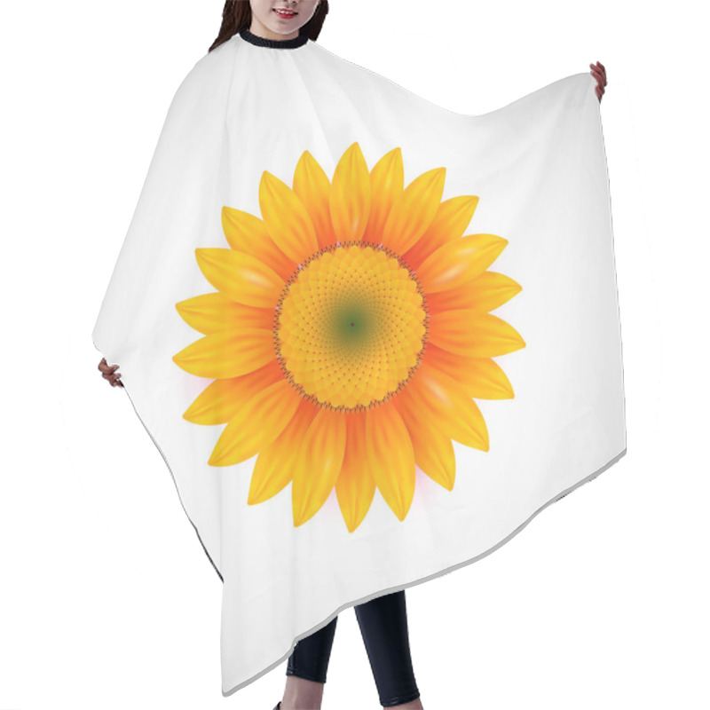 Personality  Isolated Realistic Sunflower Plant Hair Cutting Cape