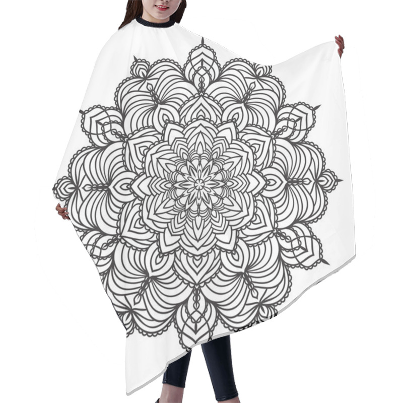 Personality  Hand Drawing Zentangle Mandala Element Hair Cutting Cape