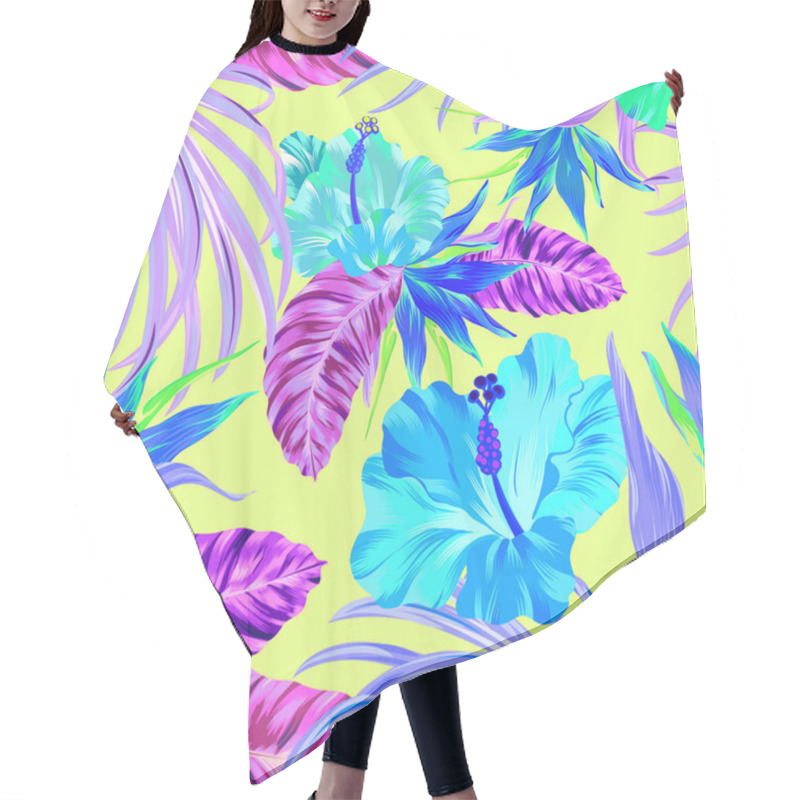 Personality  Vector Tropical Pattern Hair Cutting Cape