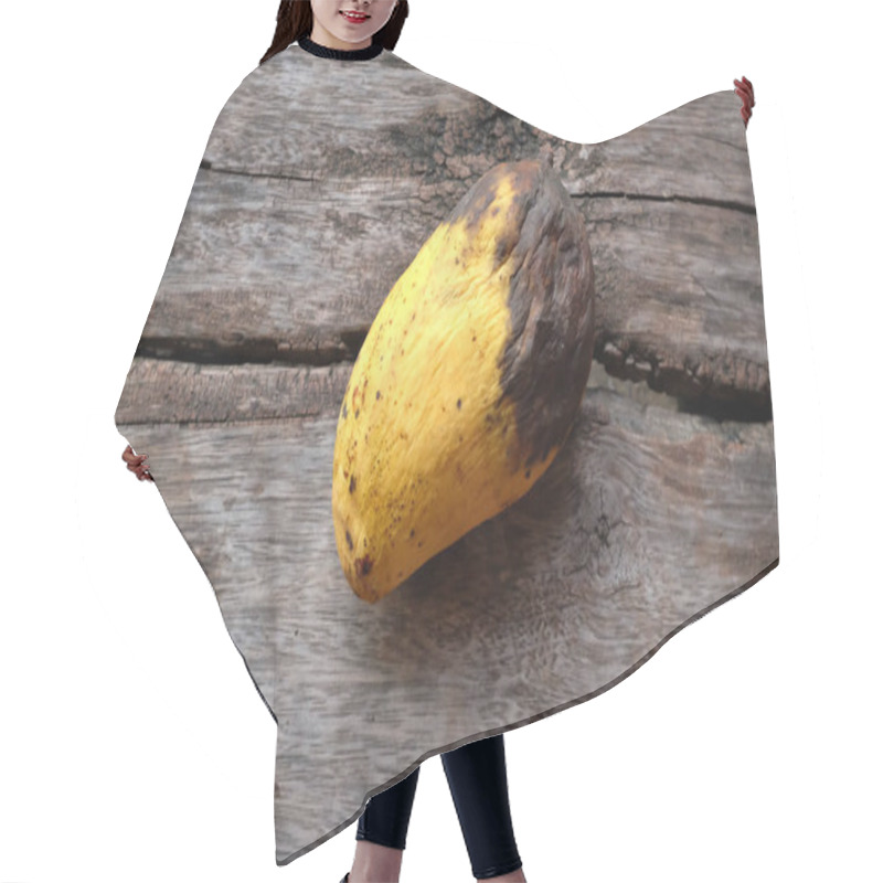 Personality  Top View And Flat Lay Rotten Mango On A Wooden Plate. Waste Food Concept Hair Cutting Cape