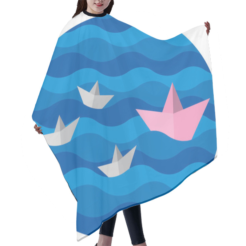 Personality  Paper Boat Hair Cutting Cape